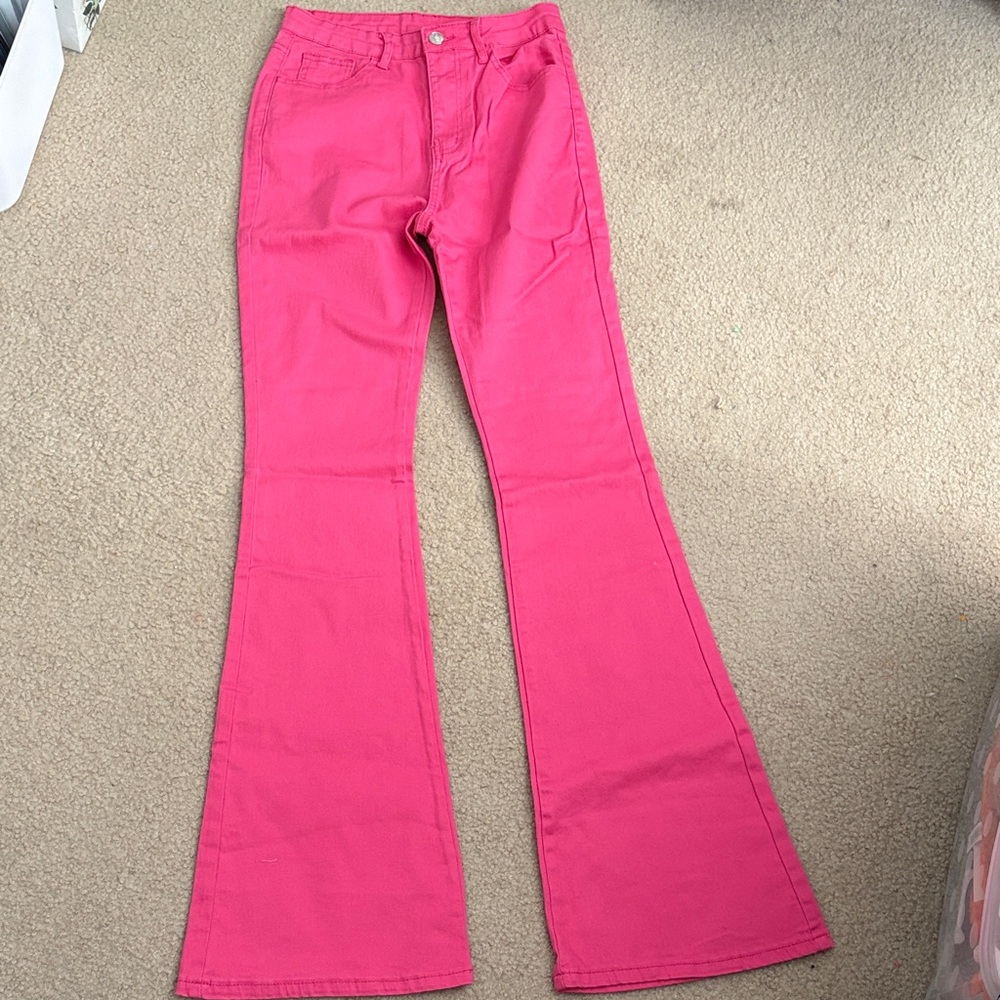 SHEIN Tall High Rise Hot Pink Jeans